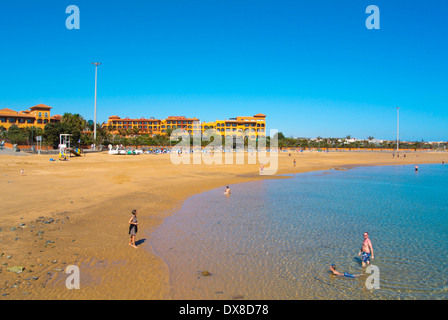 Strand von Las Corcobadas, Caleta de Fuste, Fuerteventura, Kanarische Inseln, Spanien, Europa Stockfoto