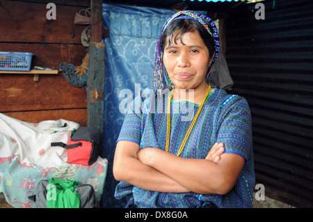 Maya indigene Frau in San Antonio Palopo, Solola, Guatemala. Stockfoto