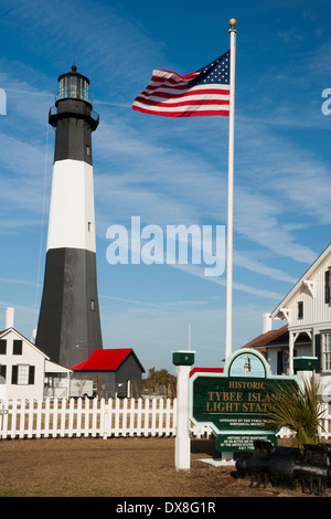 Tybee-Leuchtturm - Tybee Island, Georgia USA Stockfoto