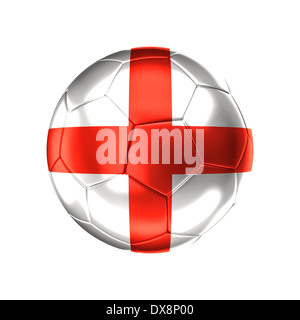 3D Fußball mit England Flagge isoliert auf weiss Stockfoto
