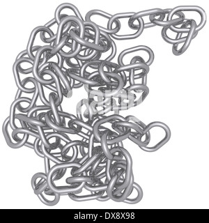 3D Rendering einer Kette in einem Stapel Stockfoto