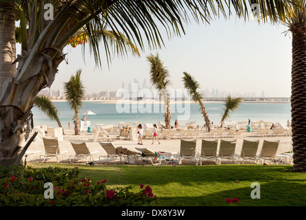 Dubai-Strand, das Hotel Atlantis, Palm, Vereinigte Arabische Emirate, Vereinigte Arabische Emirate, Naher Osten Stockfoto