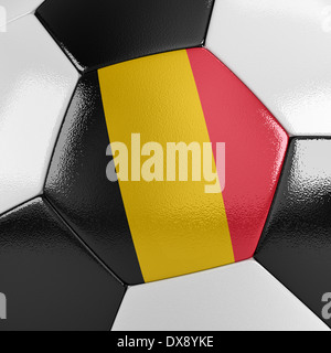 Fußball mit der belgischen Flagge drauf Stockfoto