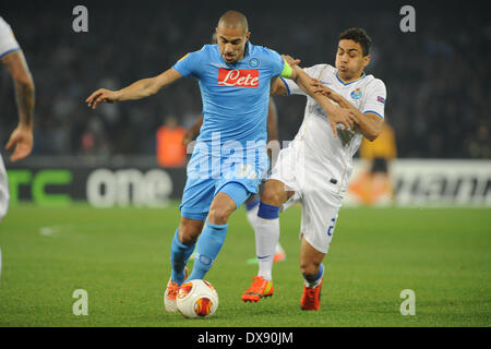 Neapel, Italien. 20. März 2014. Gokhan Inler während der UEFA Europa League Runde der 16 Rückspiel-match zwischen SSC Napoli und FC Porto Fußball im Stadio San Paolo am 20. März 2014 in Neapel, Italien. Bildnachweis: Franco Romano/NurPhoto/ZUMAPRESS.com/Alamy Live-Nachrichten Stockfoto