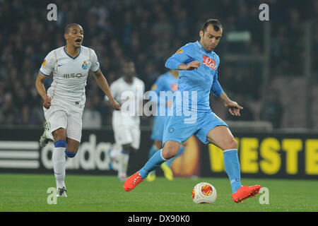 Neapel, Italien. 20. März 2014. Goran Pandev während der UEFA Europa League Runde der 16 Rückspiel am 20. März 2014-match zwischen SSC Napoli und FC Porto Fußball im Stadio San Paolo in Neapel, Italien. Bildnachweis: Franco Romano/NurPhoto/ZUMAPRESS.com/Alamy Live-Nachrichten Stockfoto