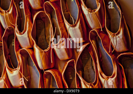 Rosa Block Ballettschuhe Stockfoto