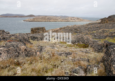 Kanada, Nunavut, Cape Dorset. Mallikjuag Territorial Park, geschützte archäologische Stätte. Stockfoto