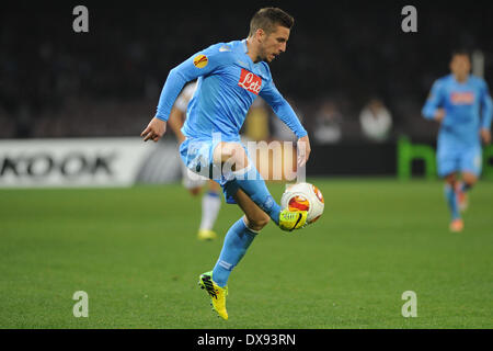 Neapel, Italien. 20. März 2014. Dries Mertens während der UEFA Europa League Runde der 16 Rückspiel-Match zwischen SSC Napoli und FC Porto Fußball im Stadio San Paolo auf 8. Februar 2014 in Neapel, Italien. Bildnachweis: Franco Romano/NurPhoto/ZUMAPRESS.com/Alamy Live-Nachrichten Stockfoto