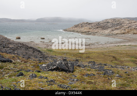 Kanada, Nunavut, Cape Dorset. Mallikjuag Territorial Park, geschützte archäologische Stätte. Stockfoto