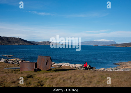 Kekerten Insel, Nunavut, Kanada und Qikiqtaaluk Region abseits der Küste von Baffin Island. Kekerten historischen Park. Stockfoto