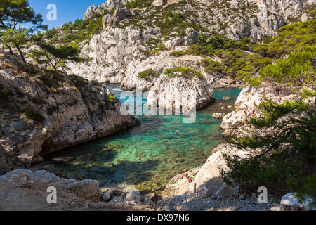 Calanques in der Nähe von Marseille und Cassis in Südfrankreich Stockfoto