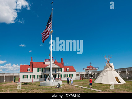 North Dakota, Fort Union Trading Post National Historic Site, gegründet 1828 um den Pelzhandel zu unterstützen Stockfoto