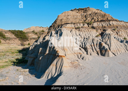 North Dakota, Theodore-Roosevelt-Nationalpark, South Unit, Badlands, Hoodoo-Rock-formation Stockfoto