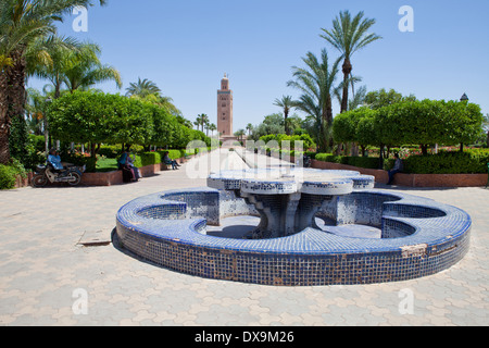 Afrika, Marokko, Marrakesch, Koutoubia-Moschee, die größte Moschee in Marrakesch Stockfoto