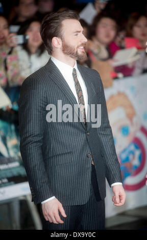 London, UK. 20. März 2014. der britische Film-Premiere von "Captain America: The Winter Soldier" bei Westfield London am 20. März 2014 in London, England-Credit: Brian Jordan/Alamy Live News Stockfoto