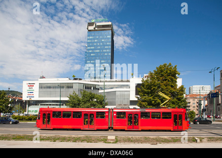 Handelszentrum, Zmaja Od Bosne Street, Sarajewo, Bosnien und Herzegowina, Europa Stockfoto