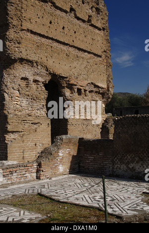 Italien. Hadrians Villa. Kaiserliche Villa, erbaut von Kaiser Hadrian (76-138). 2. Jahrhundert. Der Palast. Tivoli. Stockfoto