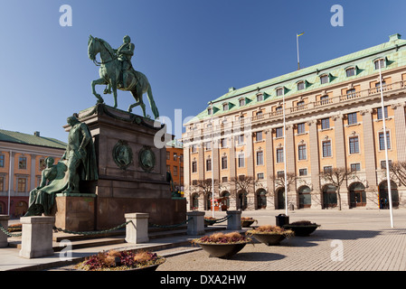 Stockholm, Schweden - Gustav II. Adolf-Statue vor der Oper (Opera) Stockfoto