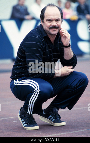 Fußball, 2. Bundesliga, 1982/1983, Wedau Stadion, MSV Duisburg vs. SV Waldhof Mannheim 3:3, Trainer Klaus Schlappner (SVW) Stockfoto