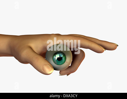 digitale Komposition von Auge und hand Stockfoto