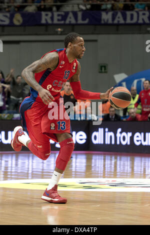 Madrid, Spanien. 20. März 2014. Basketball Euroleague TOP 16-Match zwischen Real Madrid und ZSKA Moskau spielte im Palacio de Deportes in Madrid, Spanien, 20. März 2014 © Oscar Gonzalez/NurPhoto/ZUMAPRESS.com/Alamy Live News Stockfoto