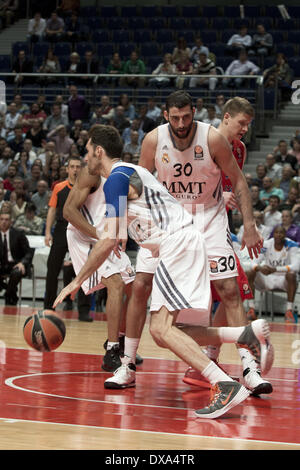 Madrid, Spanien. 20. März 2014. Spieler in Real Madrid Basketball Euroleague TOP 16-Partie zwischen Real Madrid und ZSKA Moskau spielte im Palacio de Deportes in Madrid, Spanien, 20. März 2014 © Oscar Gonzalez/NurPhoto/ZUMAPRESS.com/Alamy Live News Stockfoto