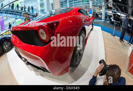 Ferrari F458 Speciale Modellmixes ausgestellt auf der Motor Show Zürich Stockfoto