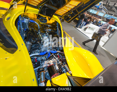 Motor eines Rennwagens radikaler Sport SR3RS in Zürich Motor Show, Schweiz größte Auto-Ausstellung. Stockfoto