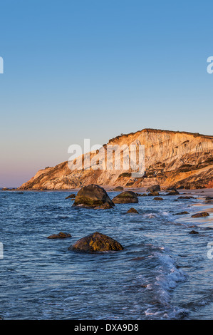 Gay Head Klippen von Moshup Strand, Aquinnah, Martha's Vineyard, Massachusetts, USA Stockfoto