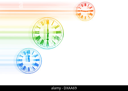 Die Zeit vergeht - Rainbow Uhren zu beschleunigen Stockfoto
