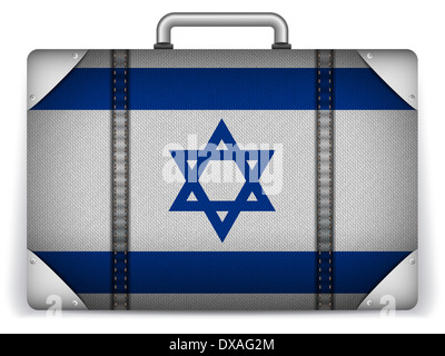 Vektor - Israel Reisegepäck mit Flagge für Urlaub Stockfoto