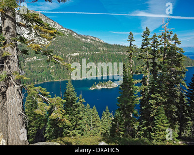 Emerald Bay und Fannette Island am Lake Tahoe, Kalifornien Stockfoto