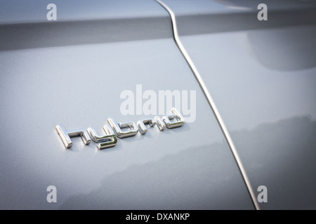 Audi A6 Hybrid 2014, hellblaue Farbe Stockfoto