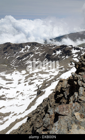 Frühling-Hang des Veleta in der Sierra Nevada Stockfoto