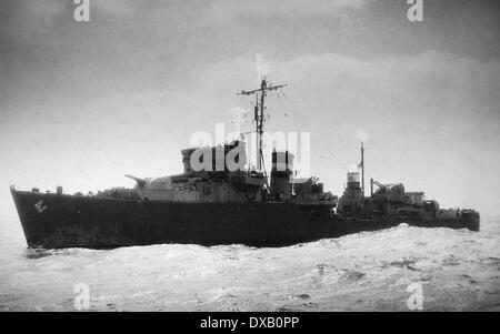 Königliche Marine Fregatte Kriegsschiff WW11 Stockfoto