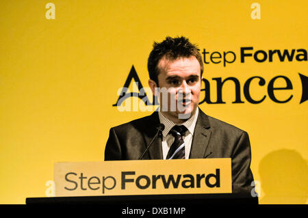 Belfast, Nordirland. 22. März 2014 - Stephen Martin spricht bei der Allianz Partei Konferenz Kredit: Stephen Barnes/Alamy Live News Stockfoto