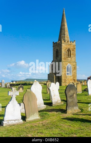 Der Turm und der Turm der Kirche Saint-Germain Marske am Meer eine Klasse 2 denkmalgeschütztes Gebäude eingebaute 1160 des Rests abgerissen 1950 Stockfoto