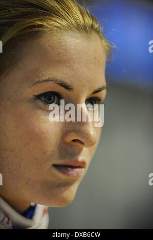 Turin, Italien. 22. März 2014. DERIGLAZOVA Inna von Russland Uhren bei Frauen Fechten Folie-WM. Bildnachweis: Aktion Plus Sport/Alamy Live-Nachrichten Stockfoto