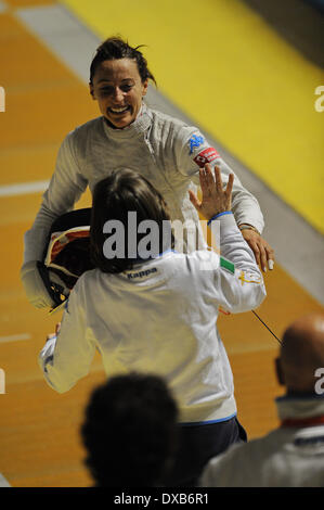 Turin, Italien. 22. März 2014. Elisa di Francisca von Italien in Aktion während Frauen Fechten Folie-WM. Bildnachweis: Aktion Plus Sport/Alamy Live-Nachrichten Stockfoto