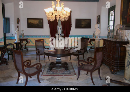 Kleiner Salon Palacio de Los Capitanes Generales Alt-Havanna-Kuba Stockfoto