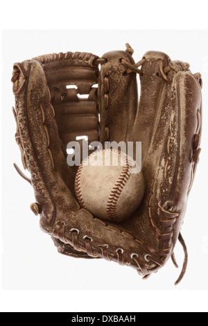 Baseball-Handschuh und Ball-Still-Leben Stockfoto