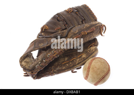 Baseball-Handschuh und Ball-Still-Leben Stockfoto