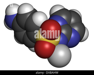 Silbersulfadiazin topische antibakterielle Wirkstoffmolekül. Bei Behandlung von Wunden und Verbrennungen eingesetzt. Stockfoto