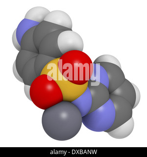 Silbersulfadiazin topische antibakterielle Wirkstoffmolekül. Bei Behandlung von Wunden und Verbrennungen eingesetzt. Stockfoto