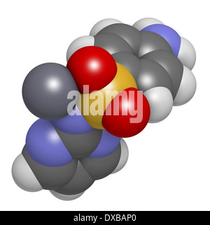 Silbersulfadiazin topische antibakterielle Wirkstoffmolekül. Bei Behandlung von Wunden und Verbrennungen eingesetzt. Stockfoto