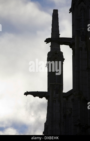 Silhouette der Wasserspeier an der Notre Dame Kathedrale Paris Stockfoto