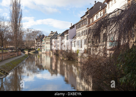 Einem sonnigen Wintermorgen in Petite France, Straßburg, Frankreich Stockfoto