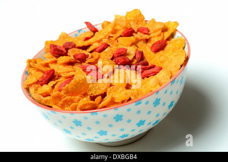 Lycium Barbarum, Cornflakes Stockfoto