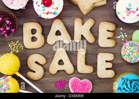 Cookies, die Rechtschreibung Kuchenverkauf Stockfoto