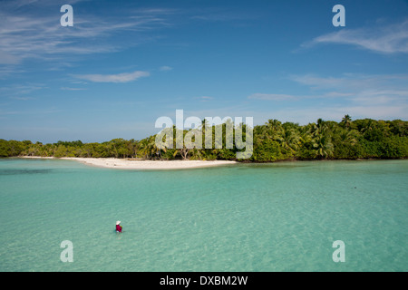 Belize, Karibik, Bezirk von Toledo, die Cayes. Westen Schlange Caye liegt in Belize Coastal Zone. Stockfoto